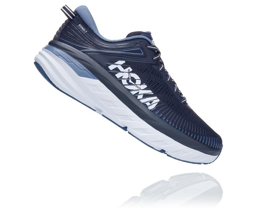 Hoka One One Tenisky Panske Námornícka Modrá - Bondi 7 - 94036-KEHY